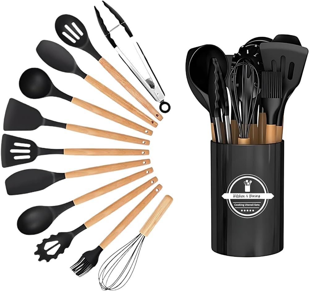 Silicone Cooking Utensil Set,12-Pcs Kitchen utensil set